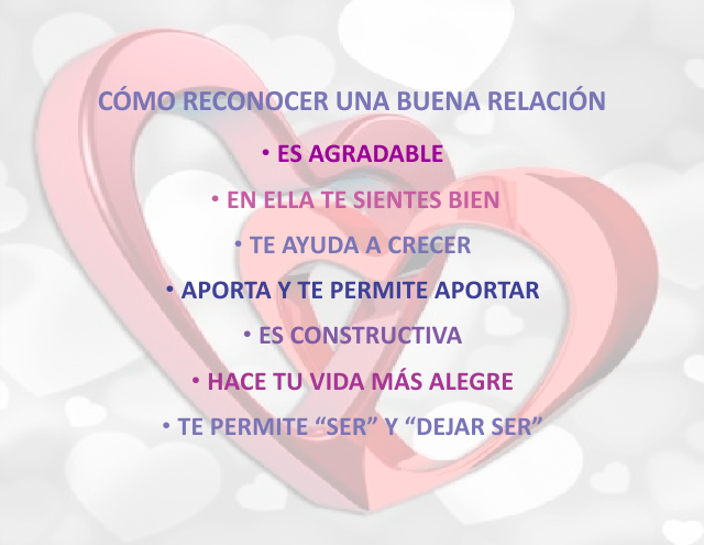 Como reconocer una buena relación Julio 23 de 2011